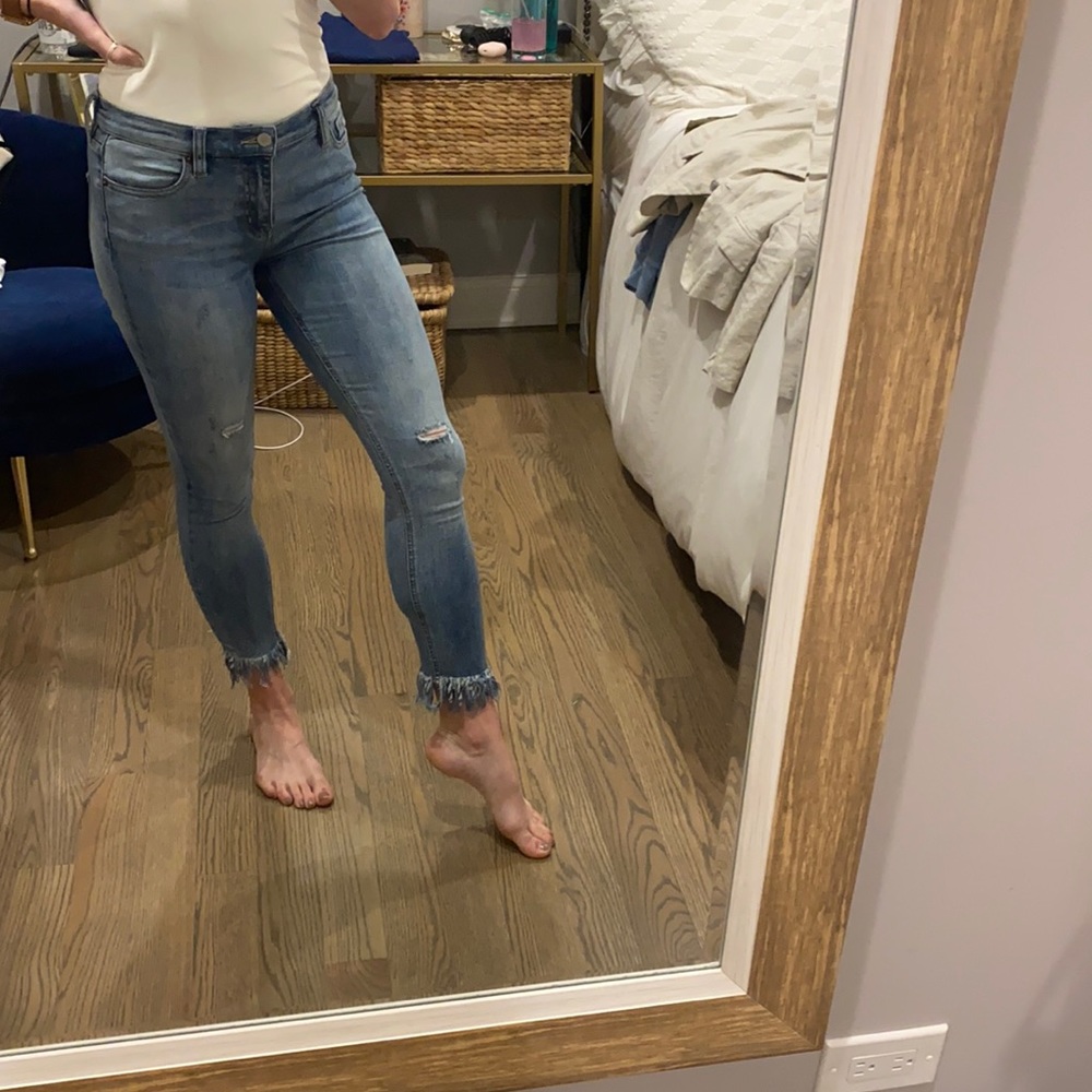 Free People fringe bottom jeans